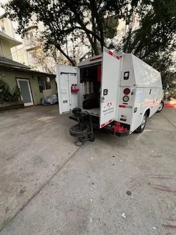 Magnet Plumbing service vehicle on-site for Slab Leak Repair in Miramar Beach
